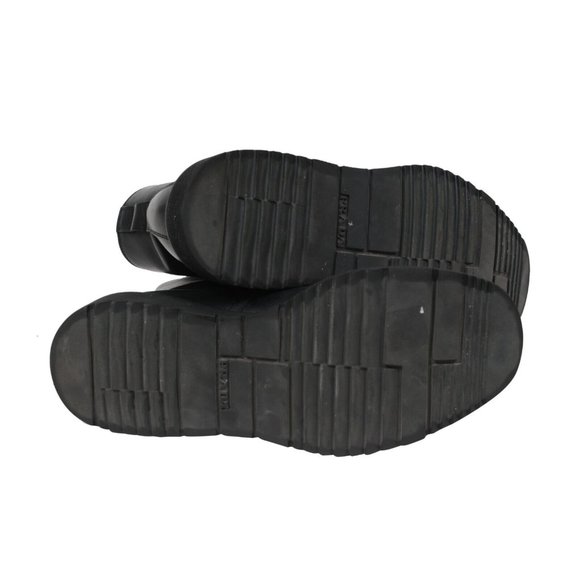 Prada Mens Combat Half Boots US8.5 UK7.5 Black Leather Square Toe Lace Up - Picture 10 of 11